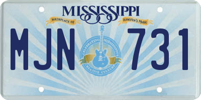 MS license plate MJN731