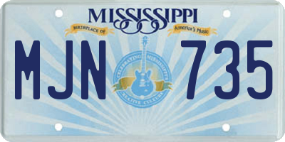 MS license plate MJN735