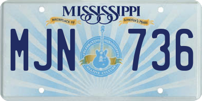 MS license plate MJN736
