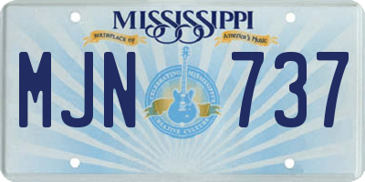 MS license plate MJN737