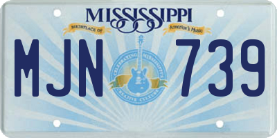MS license plate MJN739