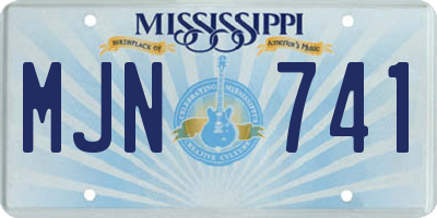 MS license plate MJN741