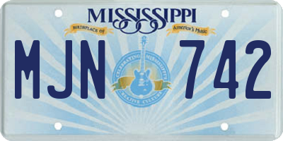 MS license plate MJN742