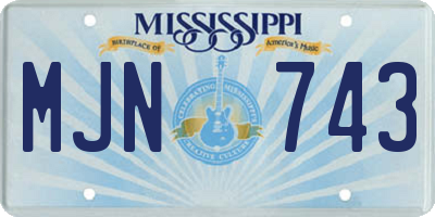 MS license plate MJN743