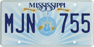 MS license plate MJN755