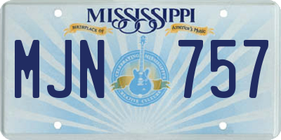 MS license plate MJN757