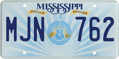 MS license plate MJN762