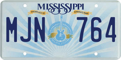 MS license plate MJN764