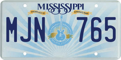 MS license plate MJN765