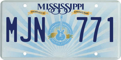 MS license plate MJN771