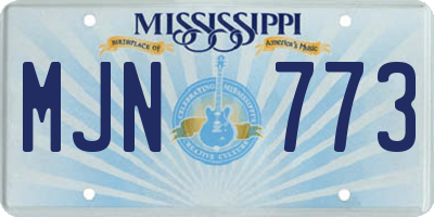 MS license plate MJN773