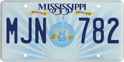 MS license plate MJN782