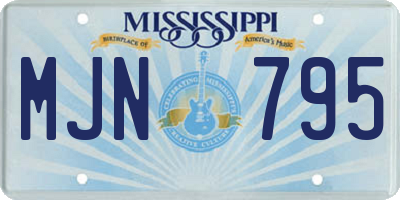 MS license plate MJN795