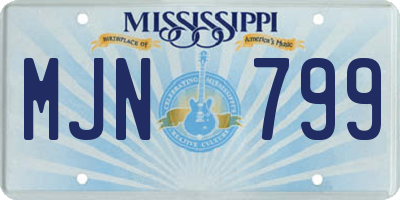 MS license plate MJN799