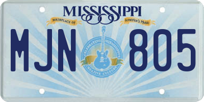 MS license plate MJN805