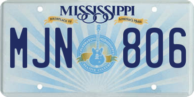 MS license plate MJN806