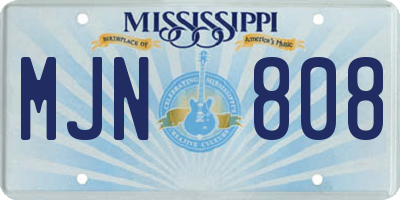 MS license plate MJN808