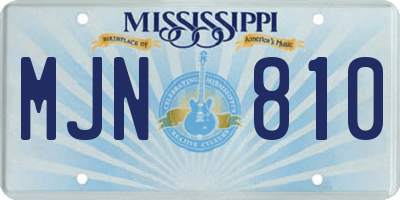 MS license plate MJN810