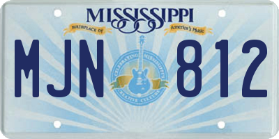 MS license plate MJN812