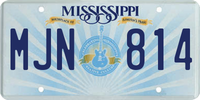 MS license plate MJN814