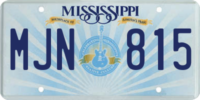 MS license plate MJN815
