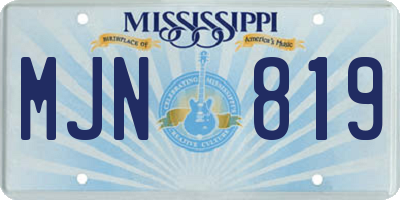 MS license plate MJN819