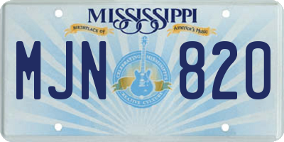MS license plate MJN820