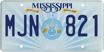MS license plate MJN821