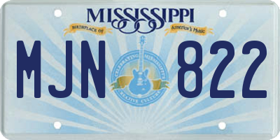 MS license plate MJN822