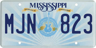 MS license plate MJN823