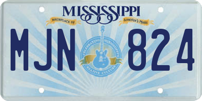MS license plate MJN824