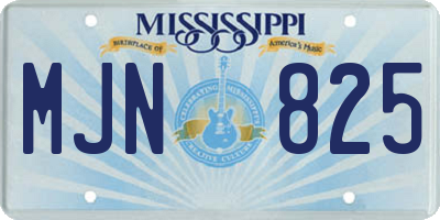 MS license plate MJN825