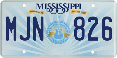 MS license plate MJN826