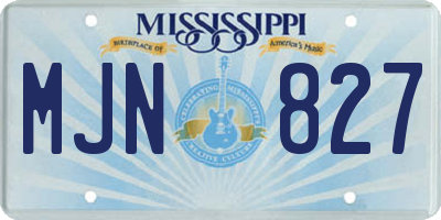 MS license plate MJN827