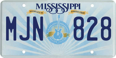 MS license plate MJN828