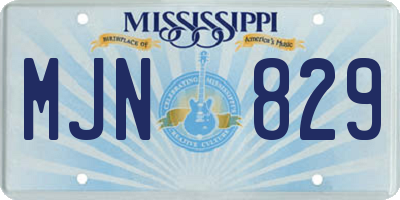 MS license plate MJN829