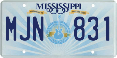 MS license plate MJN831