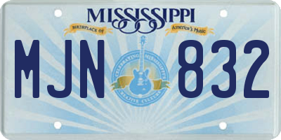 MS license plate MJN832
