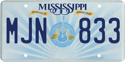 MS license plate MJN833