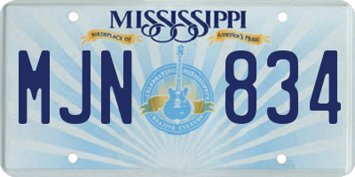 MS license plate MJN834