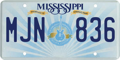 MS license plate MJN836
