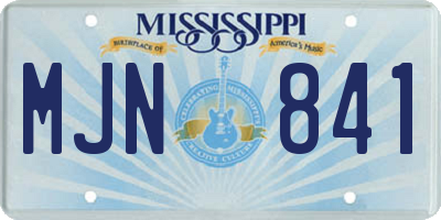 MS license plate MJN841