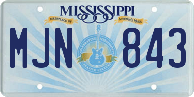 MS license plate MJN843
