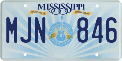 MS license plate MJN846