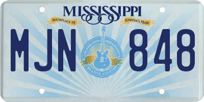 MS license plate MJN848