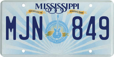 MS license plate MJN849