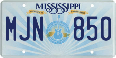 MS license plate MJN850