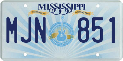 MS license plate MJN851
