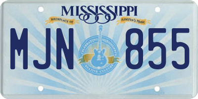MS license plate MJN855