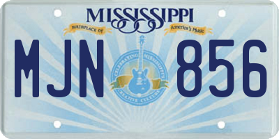 MS license plate MJN856